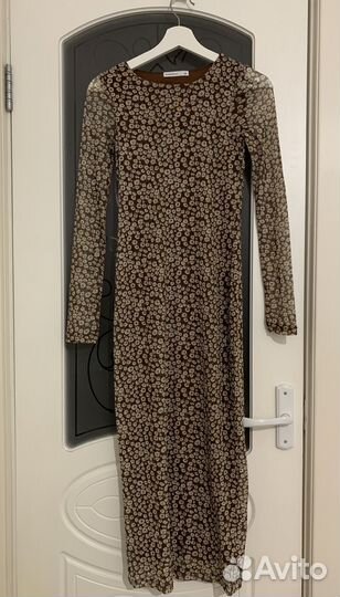 Платье сетка длинное в цветочек house brand