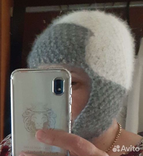 Шапка ушанка из пуха ангорского кролика
