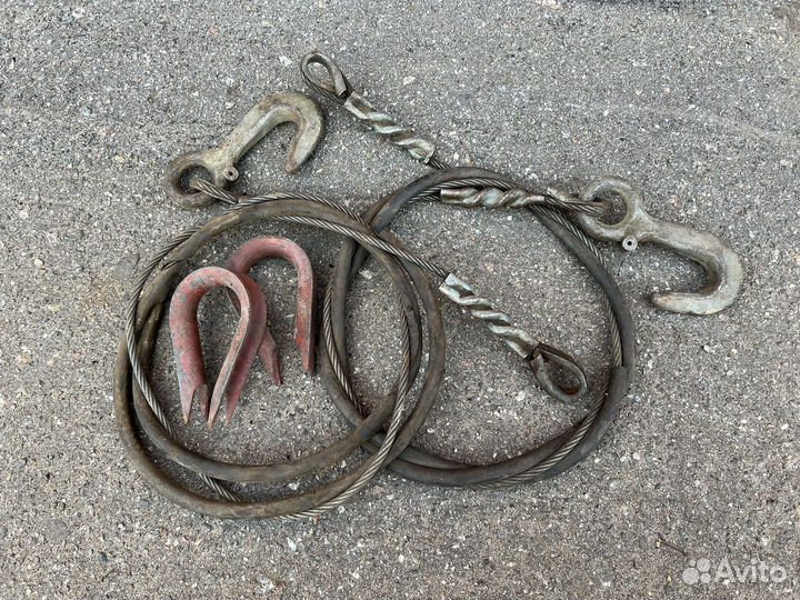 Трос стальной 8 мм стропа с крюками