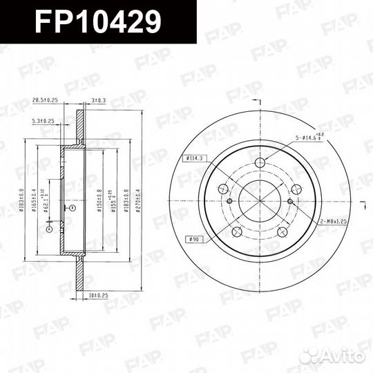 Диск тормозной FP10429 FAP Россия