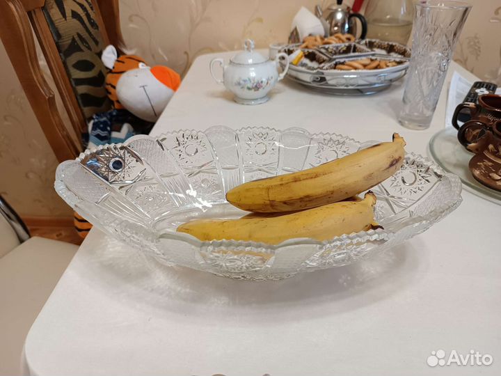 Ваза для фруктов, хрусталь