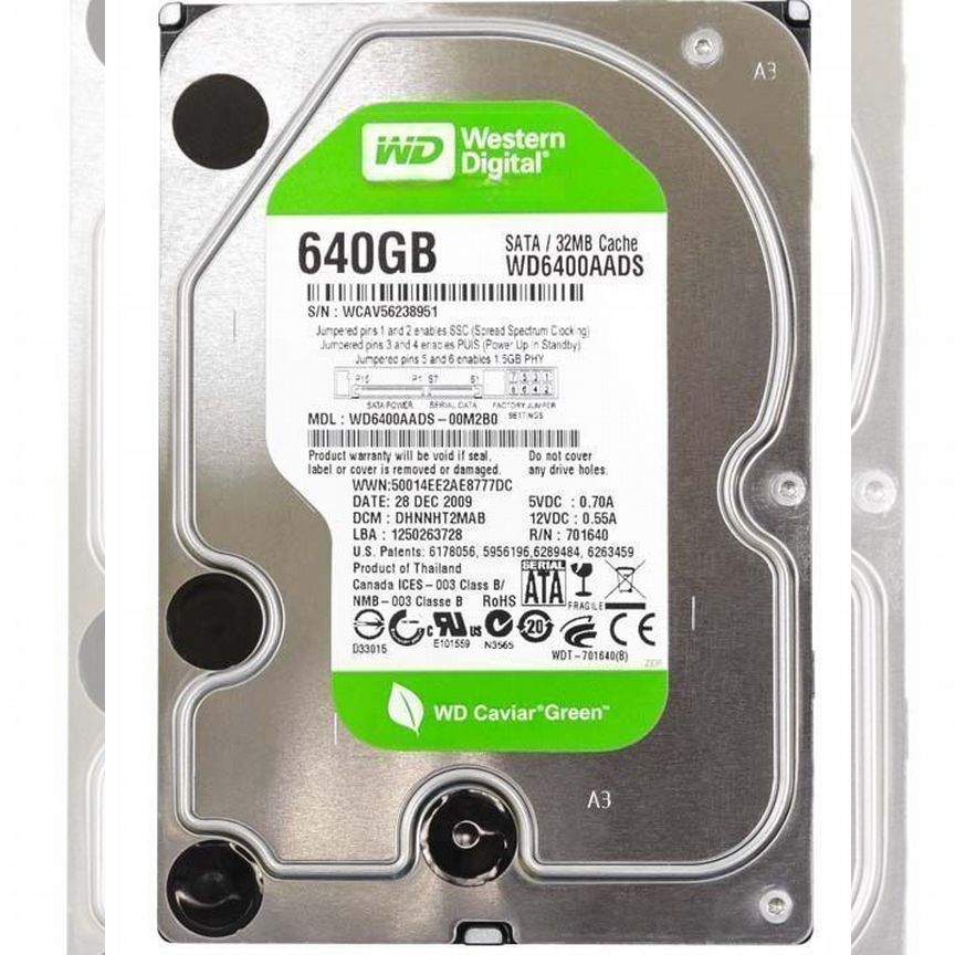 [WD6400AARS] Жесткий Диск Western Digital Wd6400aads 640gb Sata Wd6400aars