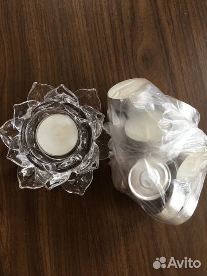 Подсвечник стекло со свечами