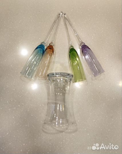 Бокалы винтажные Франция цветное стекло