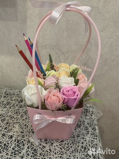 Букет из мыльных роз