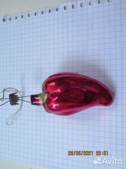 Елочная игрушка Перец Перчик Стекло СССР