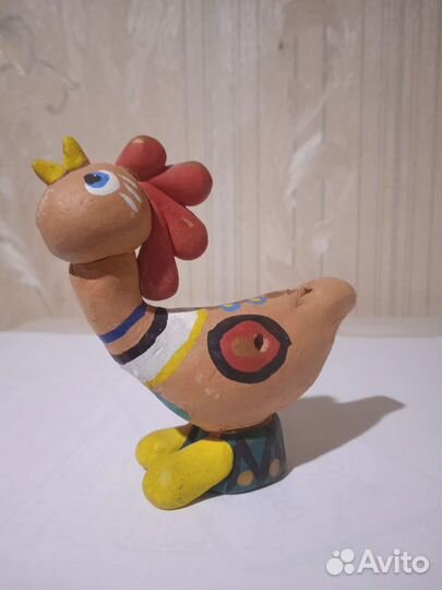 Глиняная свистулька петушок