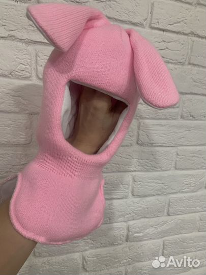 Шапка шлем для девочки 48 50 зимняя