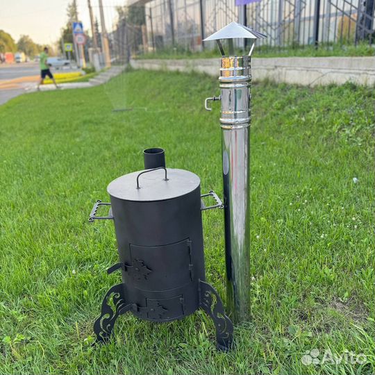 Печь под казан 6 мм с трубой толстая