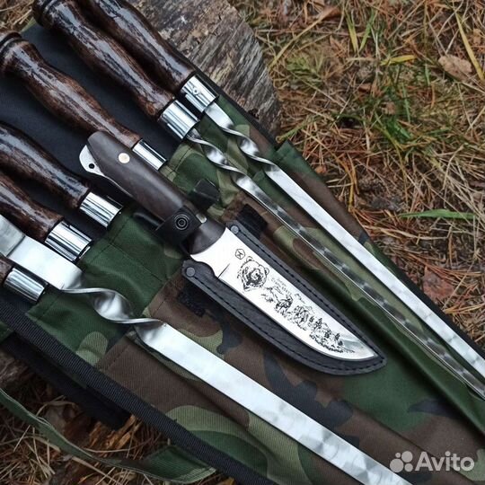Набор шампуров + Нож Кизляр+ 2 люля