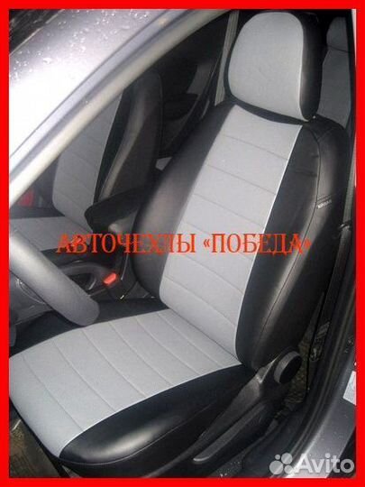 Чехлы Hyundai ix35 из экокожи чёрно-серые Классика