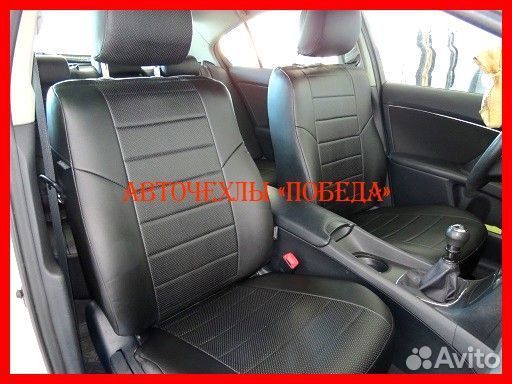Чехлы Toyota Avensis 3 из экокожи чёрные Классика