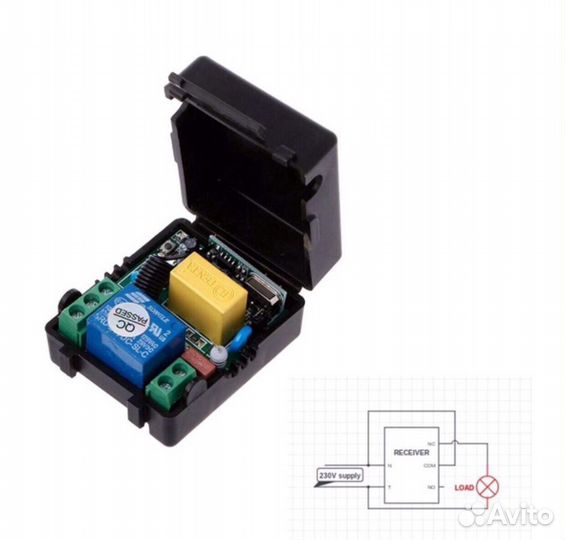 Радиореле с пультом 220V 10А 433мГц