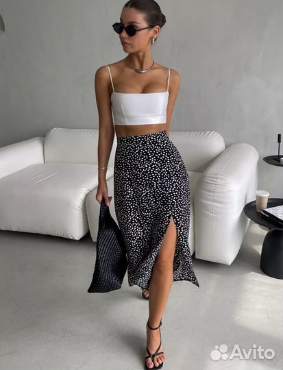 Юбка длинная с разрезом летняя