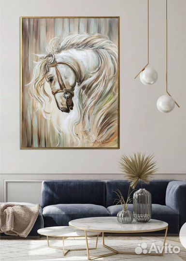 Картина маслом на холсте лошадь