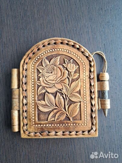 Зеркало берестяной переплёт