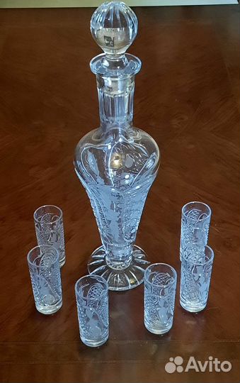 Графин штоф хрустальный со стопками