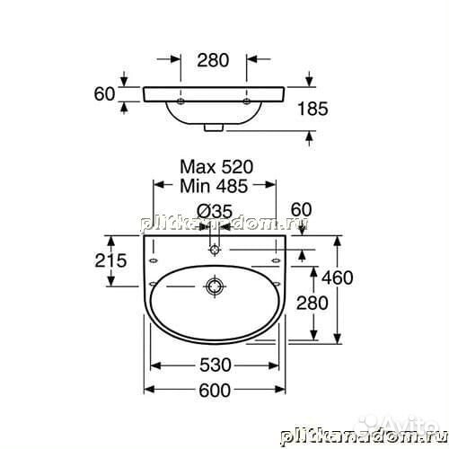 Gustavsberg Nautic 55609901 Раковина 60х46