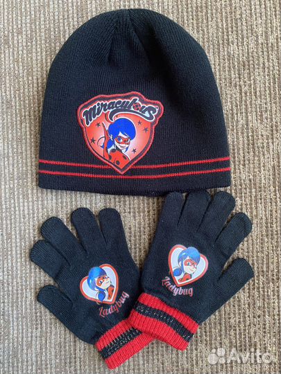 Новый Комплект Шапка и перчатки Леди Баг