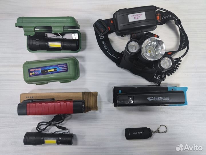 Фонарик светодиодный аккумуляторный, новый