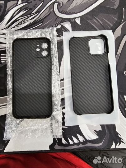 Чехол для iPhone 12/12 pro карбон