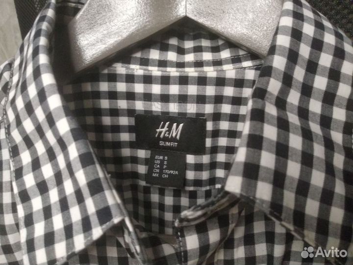 Рубашка H&M в клетку мужская hm