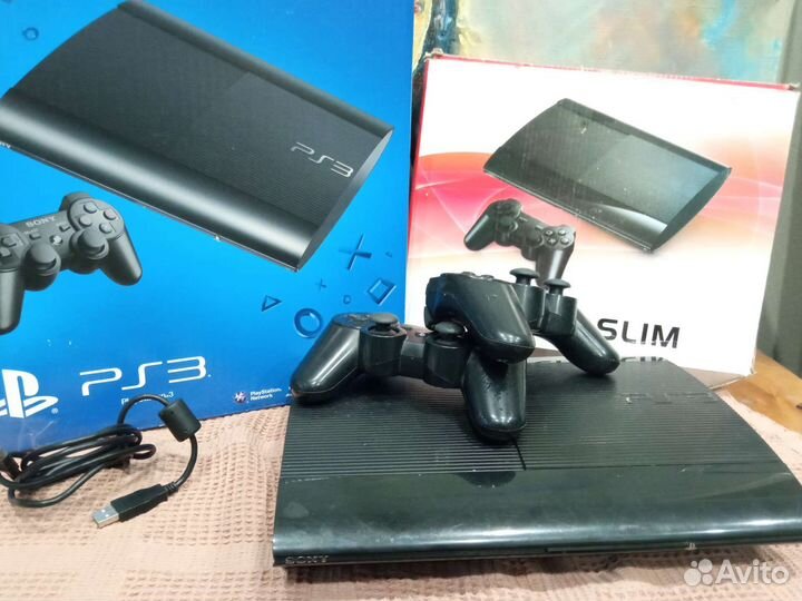 Игровая приставка ps3 super slim прошитая