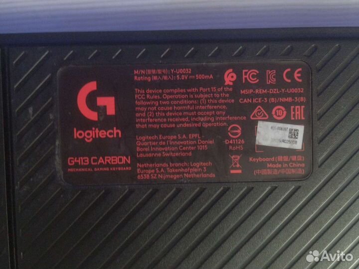 Клавиатура Logitech g413 carbon