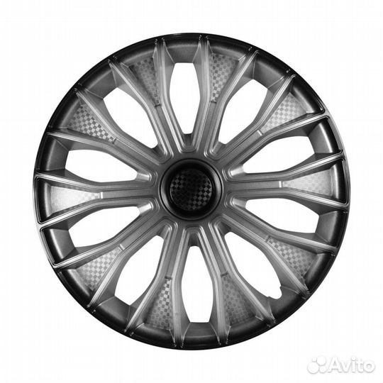 Колпаки на колёса Airline Волтек+ R15 серебристо-ч