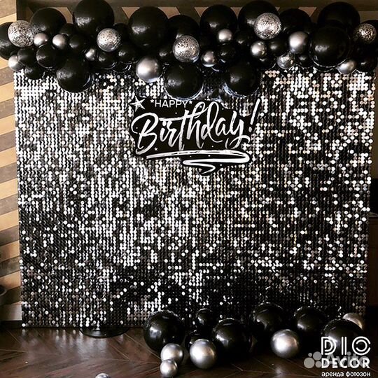 Фотозона из живых пайеток