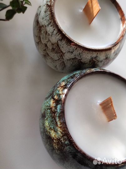 Свечи ручной работы из кокосового воска массажные