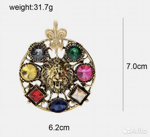Брошь в форме льва