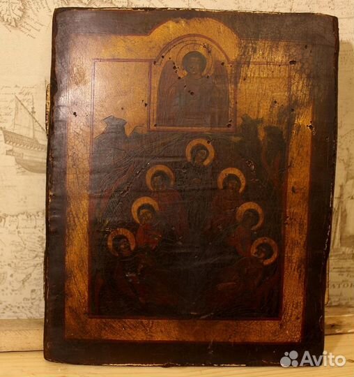 Старинная икона Семь Отроков Эфесских 29*23,5см
