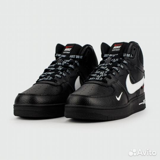 Nike Air Force 1 Mid Black / Wh. Sw. with Fur