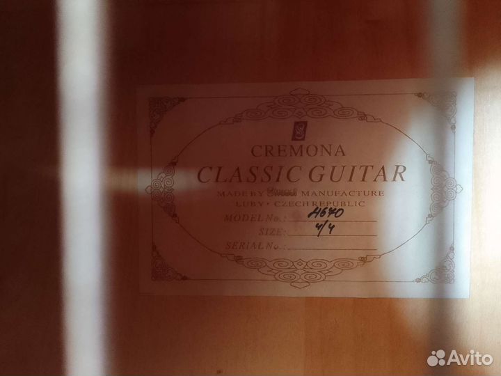 Акустическая гитара Cremona. Чехия 4/4