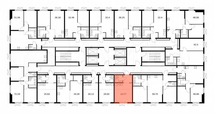 Квартира-студия, 23,8 м², 17/33 эт.