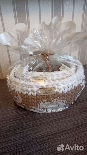 Корзинки плетёные из трикотажной пряжи