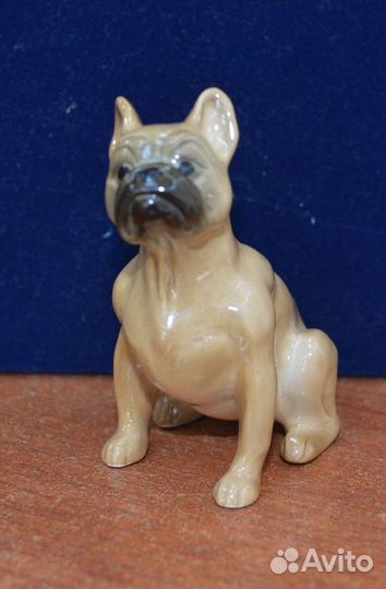Фарфоровая статуэтка- французский бульдог. большо