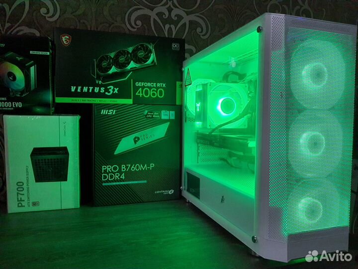 Новый Пк Core i5 12400F/B760+MSI RTX4060 Ventus3X