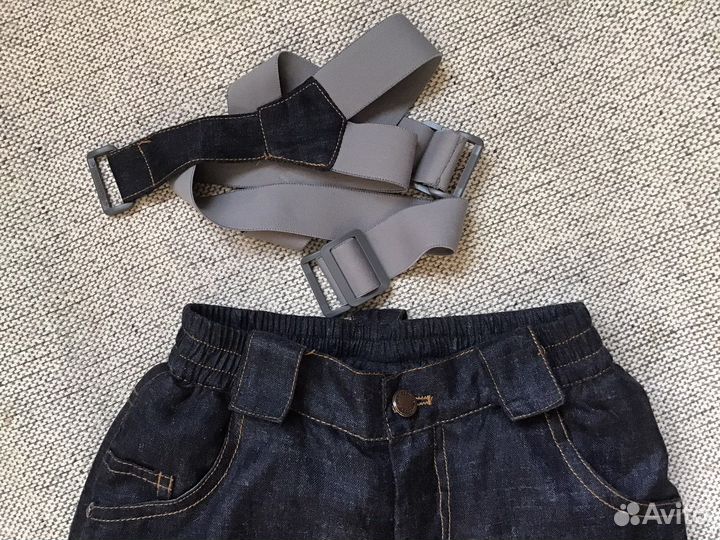 Зимние брюки полукомбинезон как джинсы р. 110++