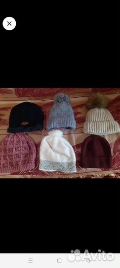 Женская одежда, шапки, вязанные, мног