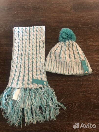 Женский шарф и шапка Adidas