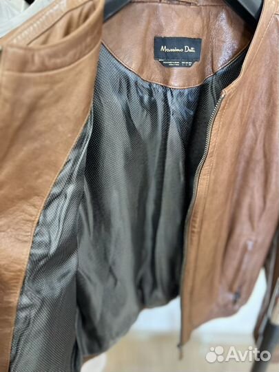 Кожаная куртка Massimo Dutti 48