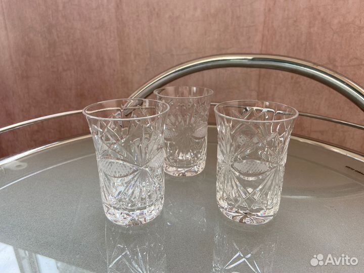 Хрустальные стопки, 3 шт