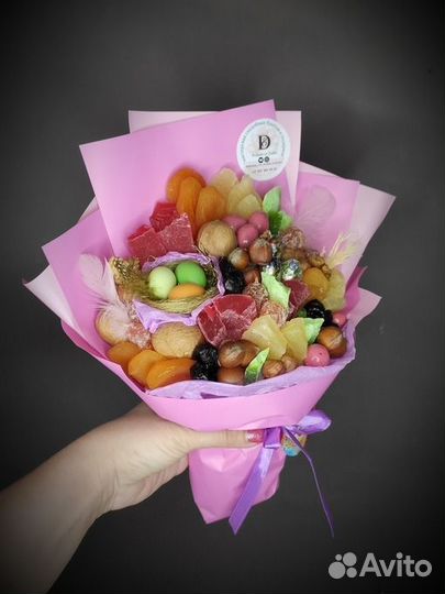 Съедобный букет из сухофруктов на пасху