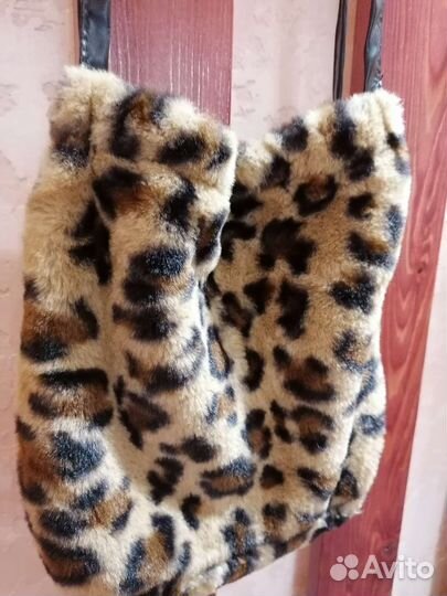 Сумка меховая leopard