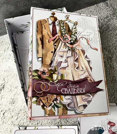 Подарок конверт на свадьбу карточки для денег