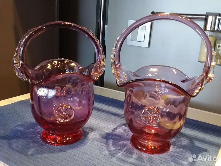 Конфетницы цветное стекло винтажные СССР