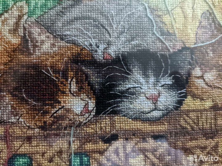 Вышивка ручной работы в рамке