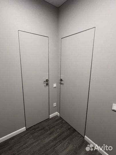 Установка межкомнатных дверей и плинтуса мдф